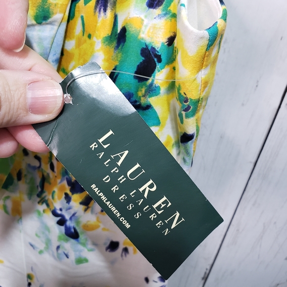 New! Ralph Lauren LRL Women's Floral Watercolor Fit And Flare Dress Size 12. - Picture 4 of 8